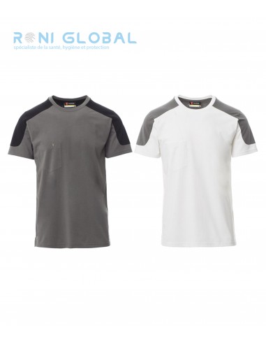 T-shirt de travail homme manches courtes, bicolore, coupe droite en coton et polyester 1 poche - CORPORATE PAYPER